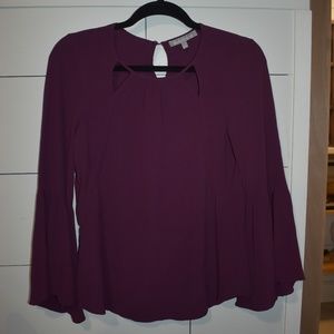 WINE COLORED BELL SLEEVE TOP